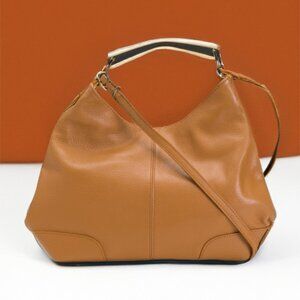 NWT Italian Tan Leather Hobo Bag w/ Shoulder & Crossbody Straps – Retail $290